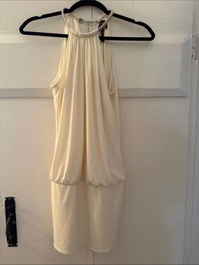 Laundry By Shelli Segal Cream Halter Mini Dress